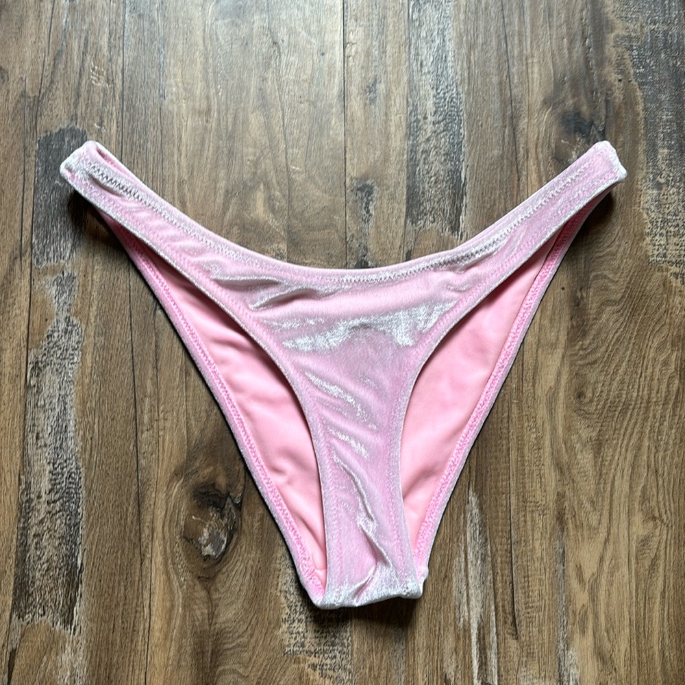 TRIANGL Pink Velour Bikini Bottoms